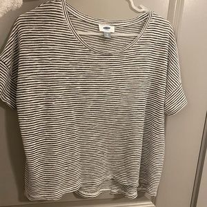 black and white striped t-shirt